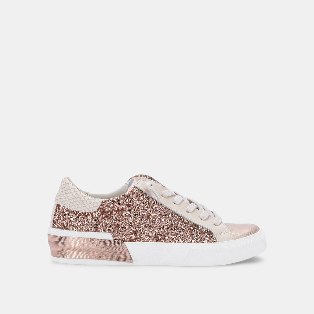 ZINA SNEAKERS ROSE GOLD GLITTER– Dolce Vita 4748321783874