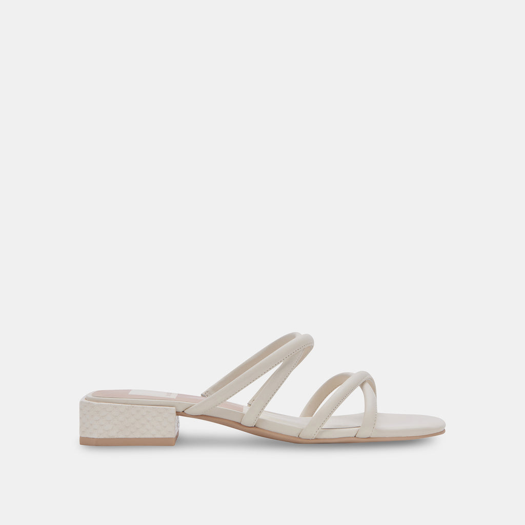 HAPI Wide Sandals Ivory Leather | Ivory Leather Low Heel Sandals– Dolce Vita 6895820472386