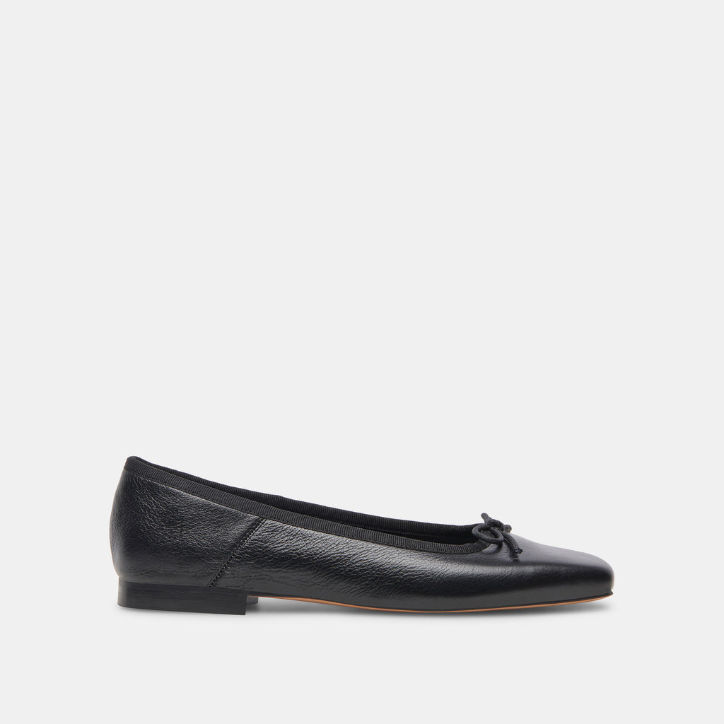 ANISA Ballet Flats Black Leather | Designer Leather Black Ballet Flats– Dolce Vita 6908072329282