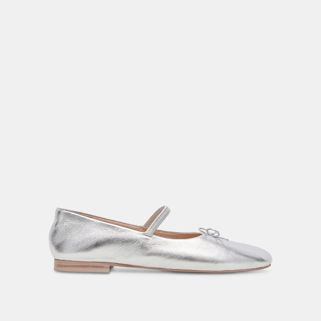 CARIN BALLET FLATS SILVER METALLIC LEATHER– Dolce Vita 6973778362434