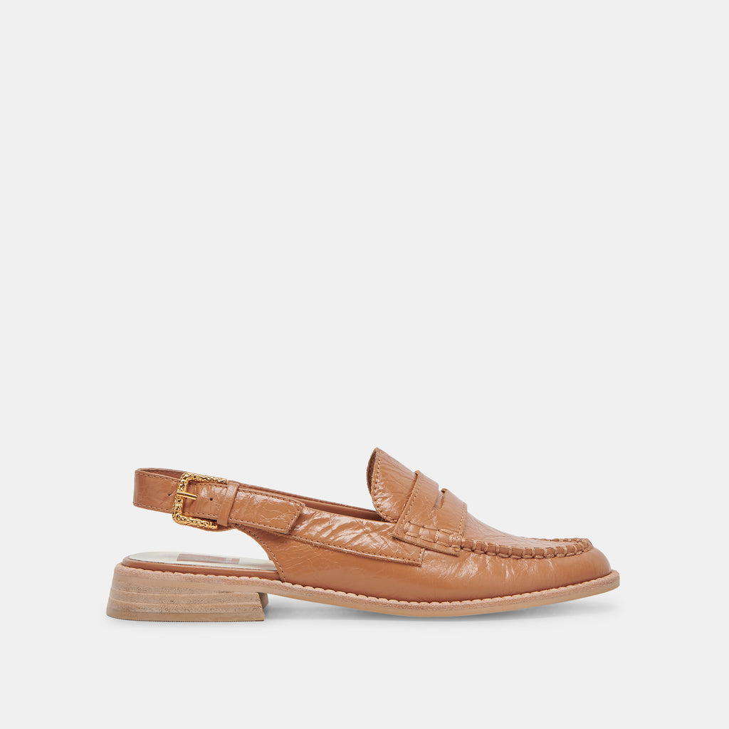 HARDI LOAFERS TAN CRINKLE PATENT– Dolce Vita 6973778493506